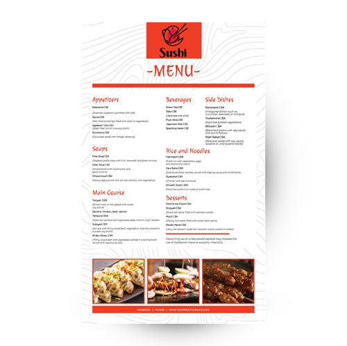 Picture of Sushi - Menu (8.5 x 14) - Design 1